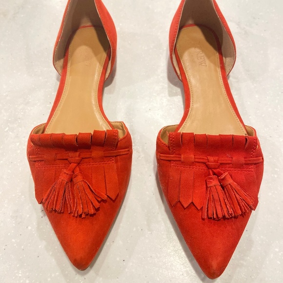 J. Crew D'orsay Pointed toe tassels flats